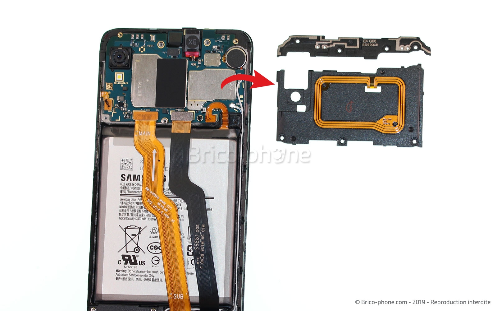 Changement du connecteur de charge  sur Galaxy A10 photo 3